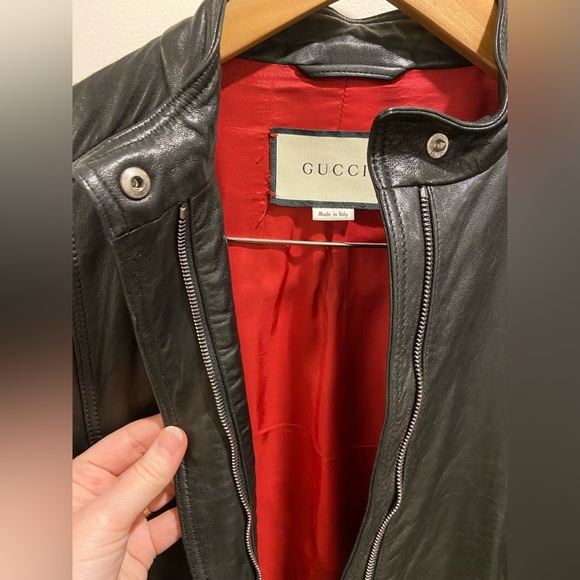 Classic Gucci leather biker jacket. - Picture 3 of 11